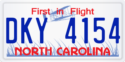 NC license plate DKY4154