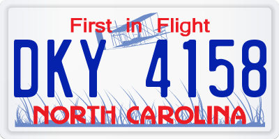 NC license plate DKY4158