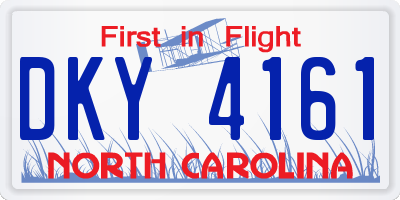 NC license plate DKY4161