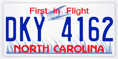 NC license plate DKY4162