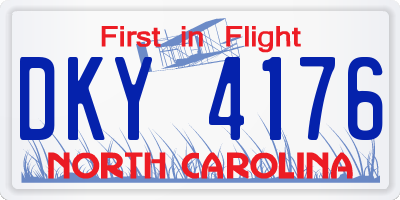 NC license plate DKY4176
