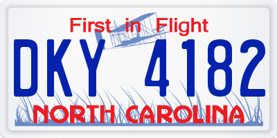 NC license plate DKY4182