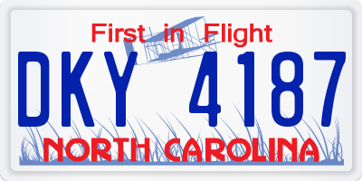 NC license plate DKY4187