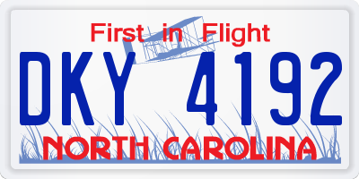 NC license plate DKY4192
