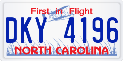 NC license plate DKY4196