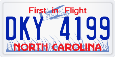 NC license plate DKY4199