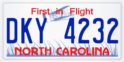 NC license plate DKY4232