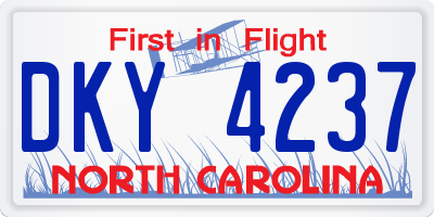 NC license plate DKY4237