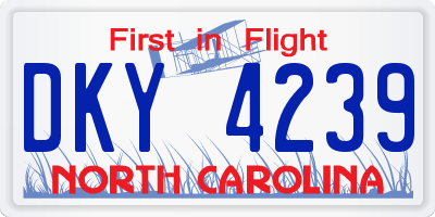 NC license plate DKY4239