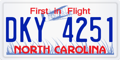 NC license plate DKY4251