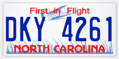 NC license plate DKY4261