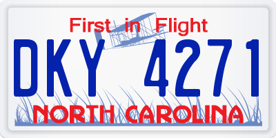 NC license plate DKY4271
