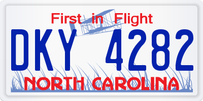 NC license plate DKY4282