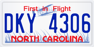 NC license plate DKY4306