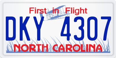 NC license plate DKY4307