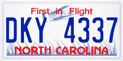 NC license plate DKY4337