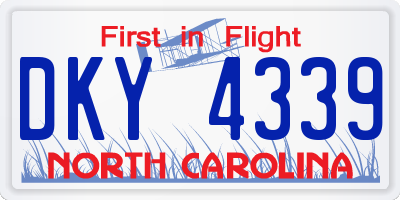 NC license plate DKY4339