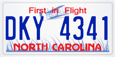 NC license plate DKY4341