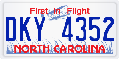 NC license plate DKY4352