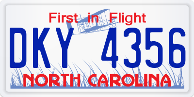 NC license plate DKY4356