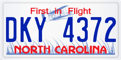 NC license plate DKY4372
