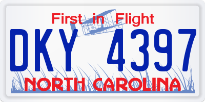 NC license plate DKY4397