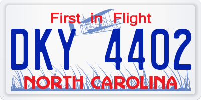 NC license plate DKY4402