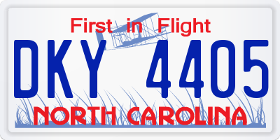 NC license plate DKY4405