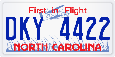 NC license plate DKY4422