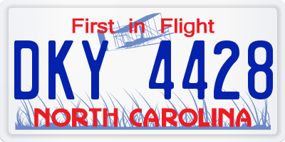 NC license plate DKY4428