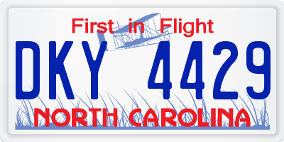 NC license plate DKY4429
