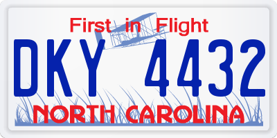 NC license plate DKY4432