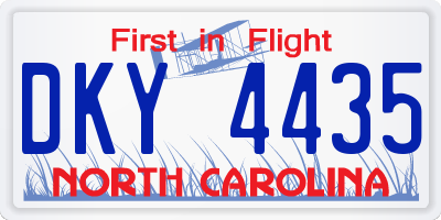 NC license plate DKY4435