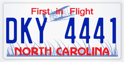 NC license plate DKY4441