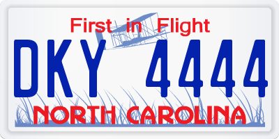NC license plate DKY4444