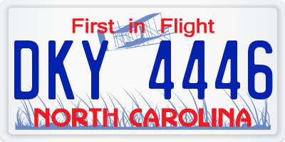 NC license plate DKY4446