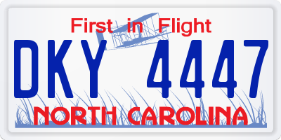 NC license plate DKY4447