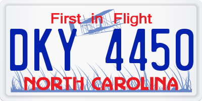 NC license plate DKY4450