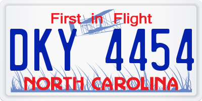 NC license plate DKY4454
