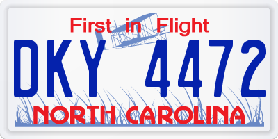 NC license plate DKY4472