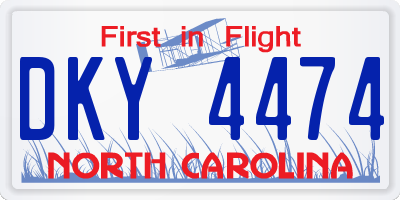 NC license plate DKY4474