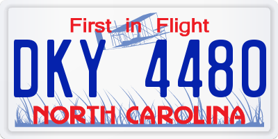 NC license plate DKY4480