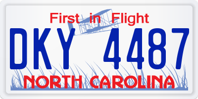 NC license plate DKY4487