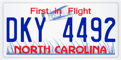 NC license plate DKY4492