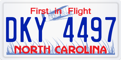 NC license plate DKY4497