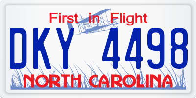 NC license plate DKY4498