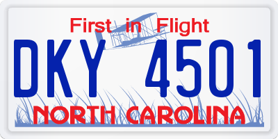 NC license plate DKY4501