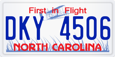 NC license plate DKY4506