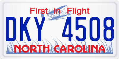 NC license plate DKY4508