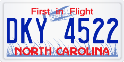 NC license plate DKY4522